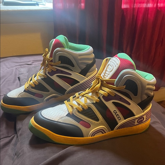 Gucci Colorful Athletic Shoes with Gold Accents - Picture 2 of 3